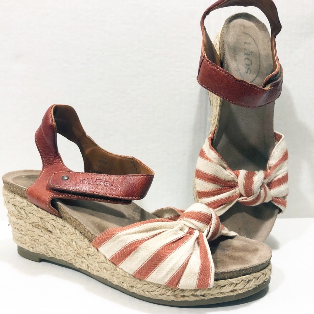 Taos Rust Orange Espadrilles Strappy Sandal 37 7M